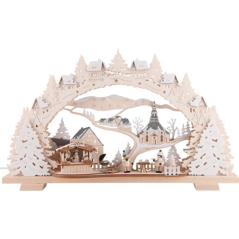 Candle Arch - Barbecue Lodge with Snow - 53x31 cm / 20.9x12.2 inch