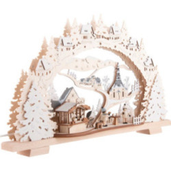 Schwibbogen Grillhütte verschneit - 53x31 cm