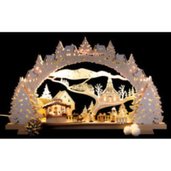 Schwibbogen Grillhütte verschneit - 53x31 cm