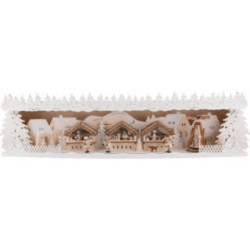 Illuminated Stand - Christmas Market with Snow - 76x18,5 cm / 29.9x7.3 inch