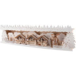 Schwibbogenerhöhung Weihnachtsmarkt verschneit - 76x18,5 cm