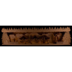 Schwibbogenerhöhung Weihnachtsmarkt verschneit - 76x18,5 cm