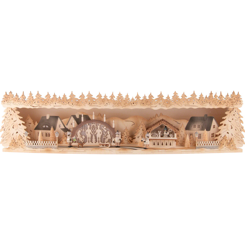 Illuminated Stand Christmas Idyll with Candle Arch - 75x20x15 cm / 29.5x7.9x5.9 inch