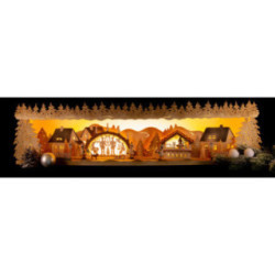 Schwibbogenerhöhung Weihnachtsidylle mit Schwibbogen 75x20x15 cm