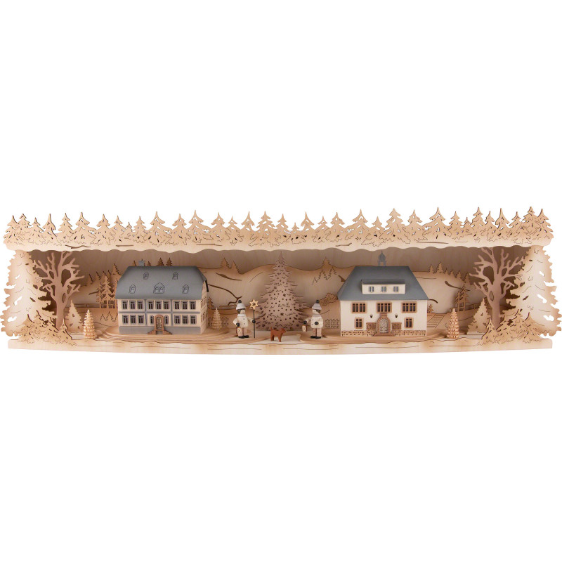 Schwibbogenerhöhung Seiffener Dorf - 75x20 cm