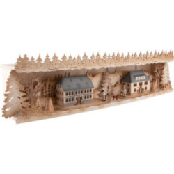 Schwibbogenerhöhung Seiffener Dorf - 75x20 cm