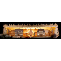 Schwibbogenerhöhung Seiffener Dorf - 75x20 cm
