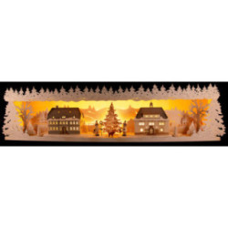 Schwibbogenerhöhung Seiffener Dorf verschneit - 75x20 cm