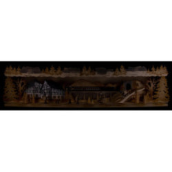 Illuminated Stand - Winter in the Ore Mountains - 76x20 cm / 29.9x7.9 inch