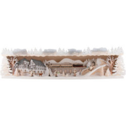 Schwibbogenerhöhung Winterland Erzgebirge verschneit - 76x20 cm