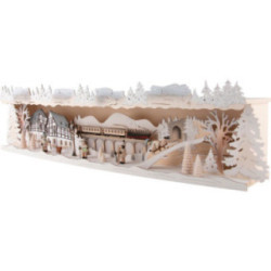 Schwibbogenerhöhung Winterland Erzgebirge verschneit - 76x20 cm