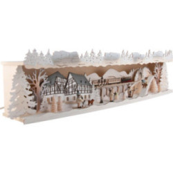 Schwibbogenerhöhung Winterland Erzgebirge verschneit - 76x20 cm