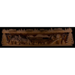 Schwibbogenerhöhung Winterland Erzgebirge verschneit - 76x20 cm