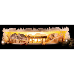 Illuminated Stand - Winter in the Ore Mountains with Snow - 76x20 cm / 29.9x7.9 inch