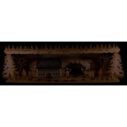 Schwibbogenerhöhung Seiffener Schule mit Schwibbogen - 57x17 cm