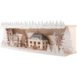 Schwibbogenerhöhung Seiffener Rathaus verschneit - 57x17 cm