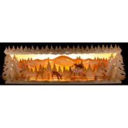 Schwibbogenerhöhung Rehe im Wald - 58x18 cm