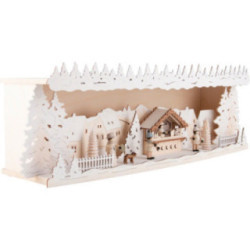 Illuminated Stand - Christmas Market with Snow - 57x17 cm / 22.5x6.7 inch