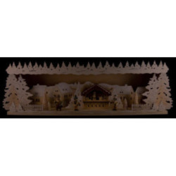 Schwibbogenerhöhung Weihnachtsmarkt verschneit - 57x17 cm