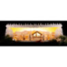 Illuminated Stand - Christmas Market with Snow - 57x17 cm / 22.5x6.7 inch