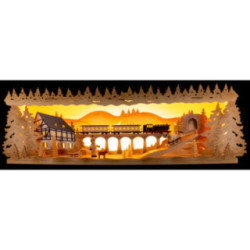 Illuminated Stand - Winter in the Ore Mountains - 53x17,5 cm / 20.9x6.9 inch
