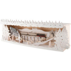 Schwibbogenerhöhung Winterland Erzgebirge verschneit - 53x17,5 cm