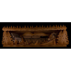Schwibbogenerhöhung Winterland Erzgebirge verschneit - 53x17,5 cm