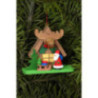 Tree Ornament - Forest House with Santa Claus - 7,1x6,2 cm / 2.8x2.4 inch