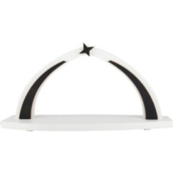 Candle Arch - modern wood - White - without Figurines - 42x20 cm / 16.5x7.9 inch