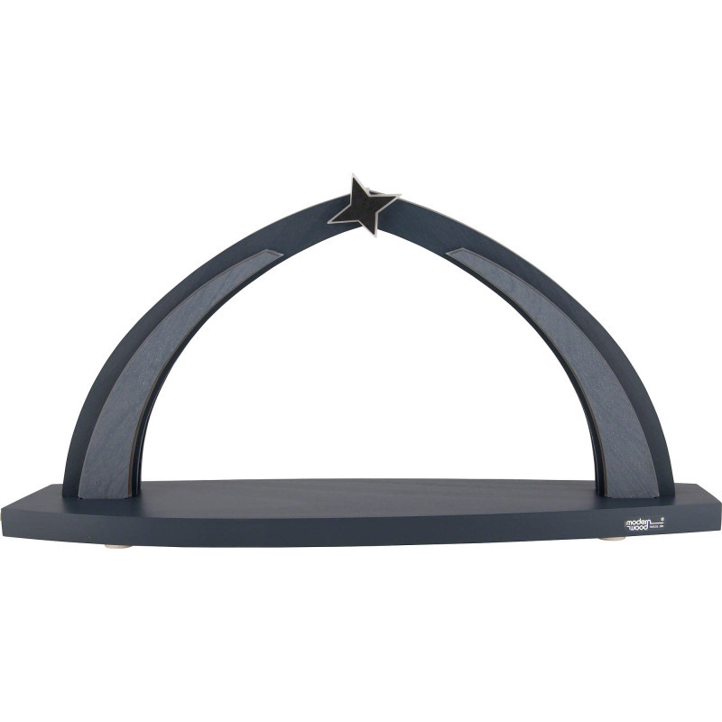 Candle Arch - modern wood - Anthracite - without Figurines - 42x20 cm / 16.5x7.9 inch