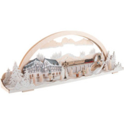 Candle Arch - Diorama Winterland Ore Mountains with Snow - 72x24 cm / 28.3x9.4 inch