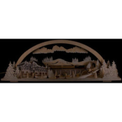 Schwibbogen Diorama Winterland Erzgebirge verschneit - 72x24 cm