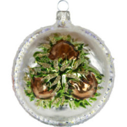 Tree Ornament - Glass Bauble - "Three Hazelnuts for Cinderella" - two-sided motif - 8 cm / 3.1 inch