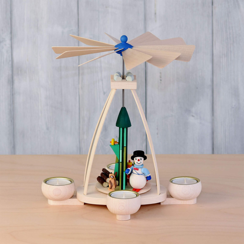 1-Tier Pyramid - Snowman - 25 cm / 9.8 inch