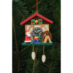 Christbaumschmuck Kuckucksuhr Niko am Wasserrad - 7,0x6,7 cm