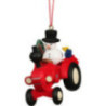 Christbaumschmuck Traktor mit Schneemann - 5,7x5,6 cm