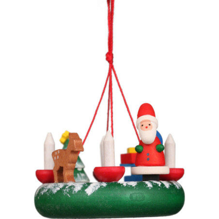 Tree Ornament - Wreath with Santa Claus - 4,2 cm / 1.7 inch