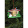 Tree Ornament - Snowman with Alpine House - 9,3x5,3 cm / 3.7x2.1 inch