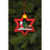 Christbaumschmuck Weihnachtsmann im roten Stern - 6,8 / 7,8 cm