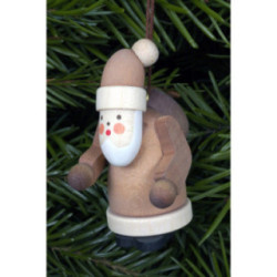 Christbaumschmuck Weihnachtsmann natur - 2,5x5,0 cm