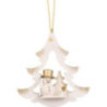 Christbaumschmuck Baum weiß mit Schneemann - 8,7 cm