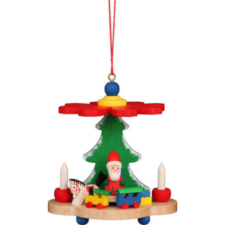 Tree Ornament - Pyramid with Santa - 7,5 cm / 3.0 inch