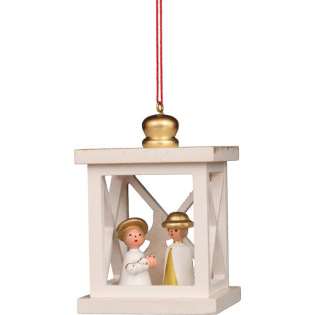 Christbaumschmuck Weihnachtslaterne mit Heiliger Familie - 6,8 cm