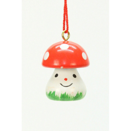Christbaumschmuck Pilz mittel mit Gesicht - 1,8x2,4 cm