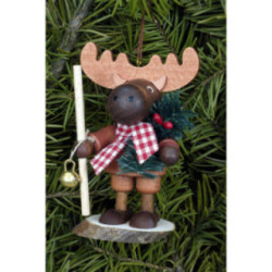 Christbaumschmuck Strolch Elch natur - 9,5 cm