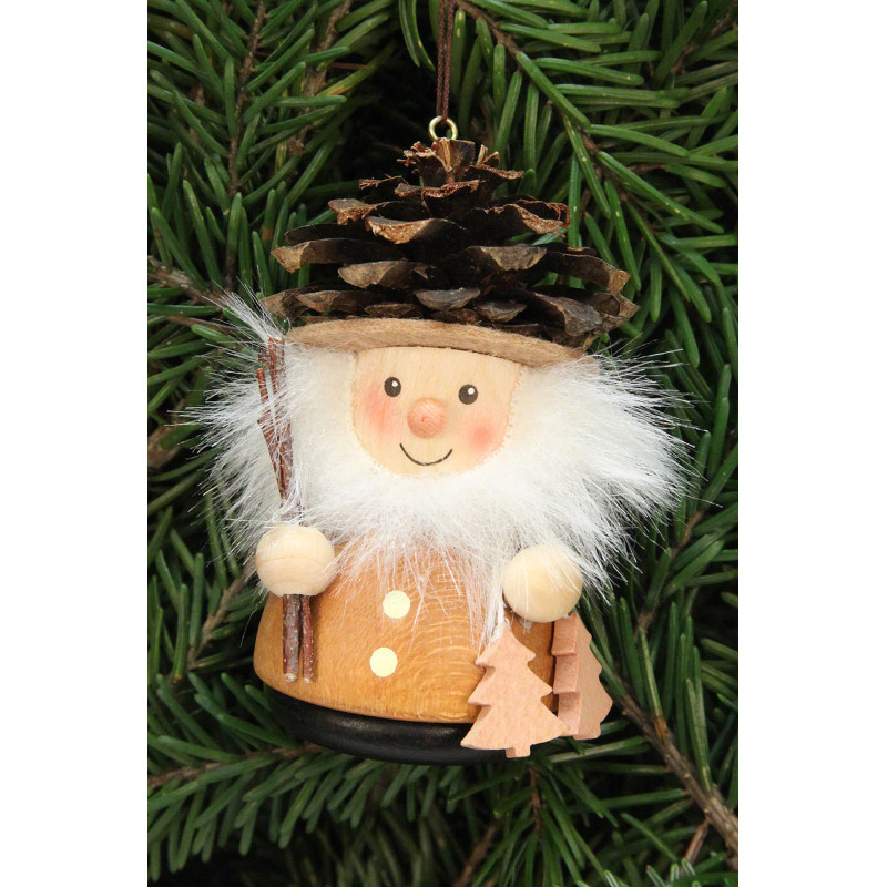 Christbaumschmuck Wackelmännchen Zapfenmännchen natur - 8,0 cm