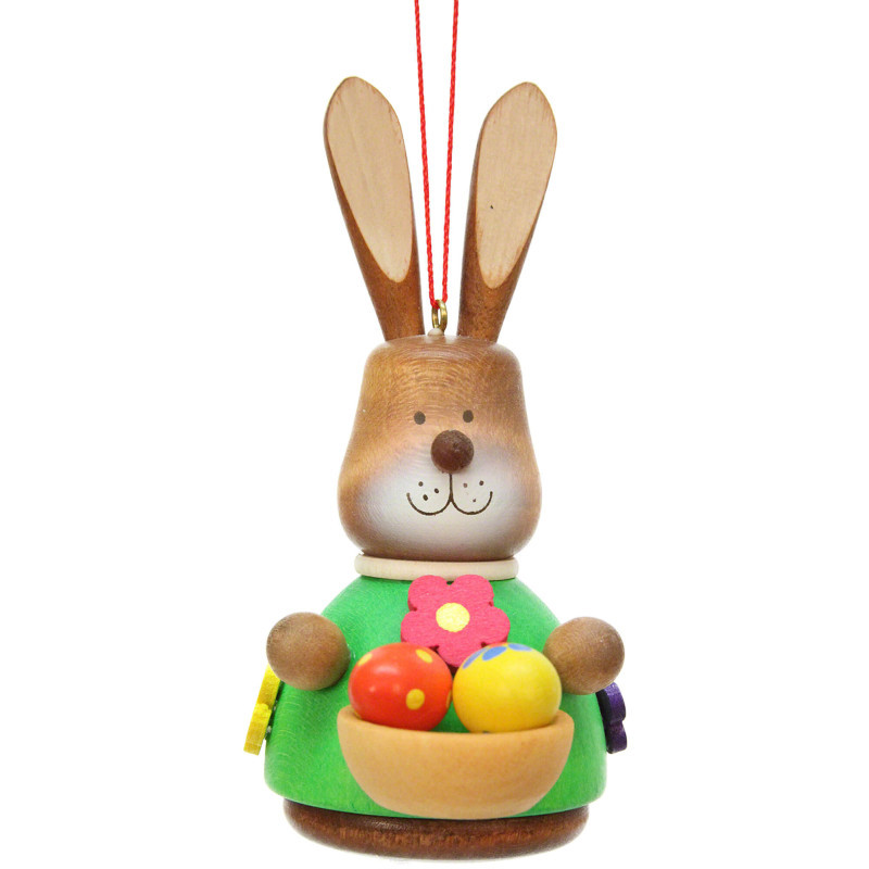 Easter Ornament - Teeter Bunny with Egg-Basket - 9,8 cm / 3.9 inch