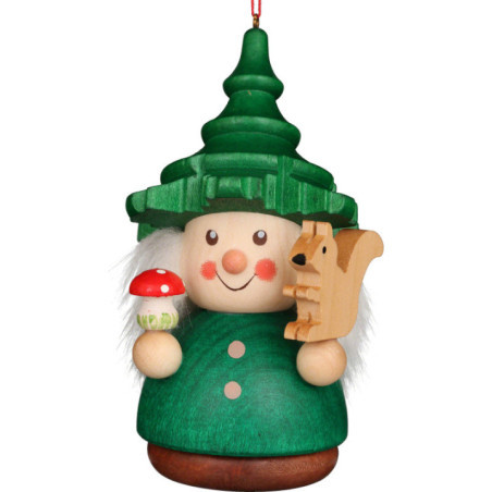 Christbaumschmuck Wackelmännchen Baumwichtel grün - 9,5 cm