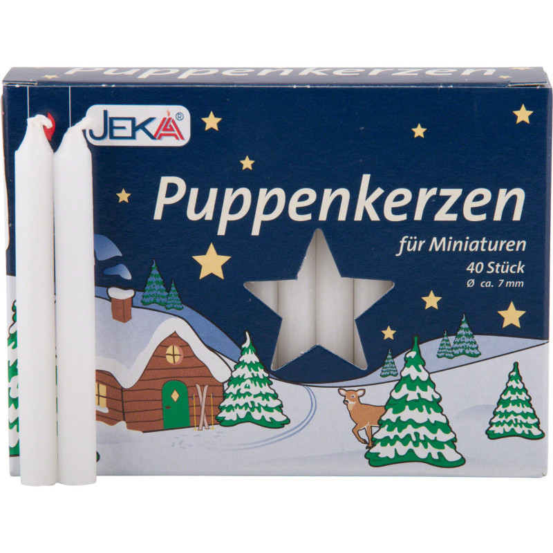High Quality White Candles for Figurines - D 0,7 cm (0,28 Inch)