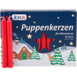 Hochwertige Puppenkerzen rot - 0,7 cm Durchmesser